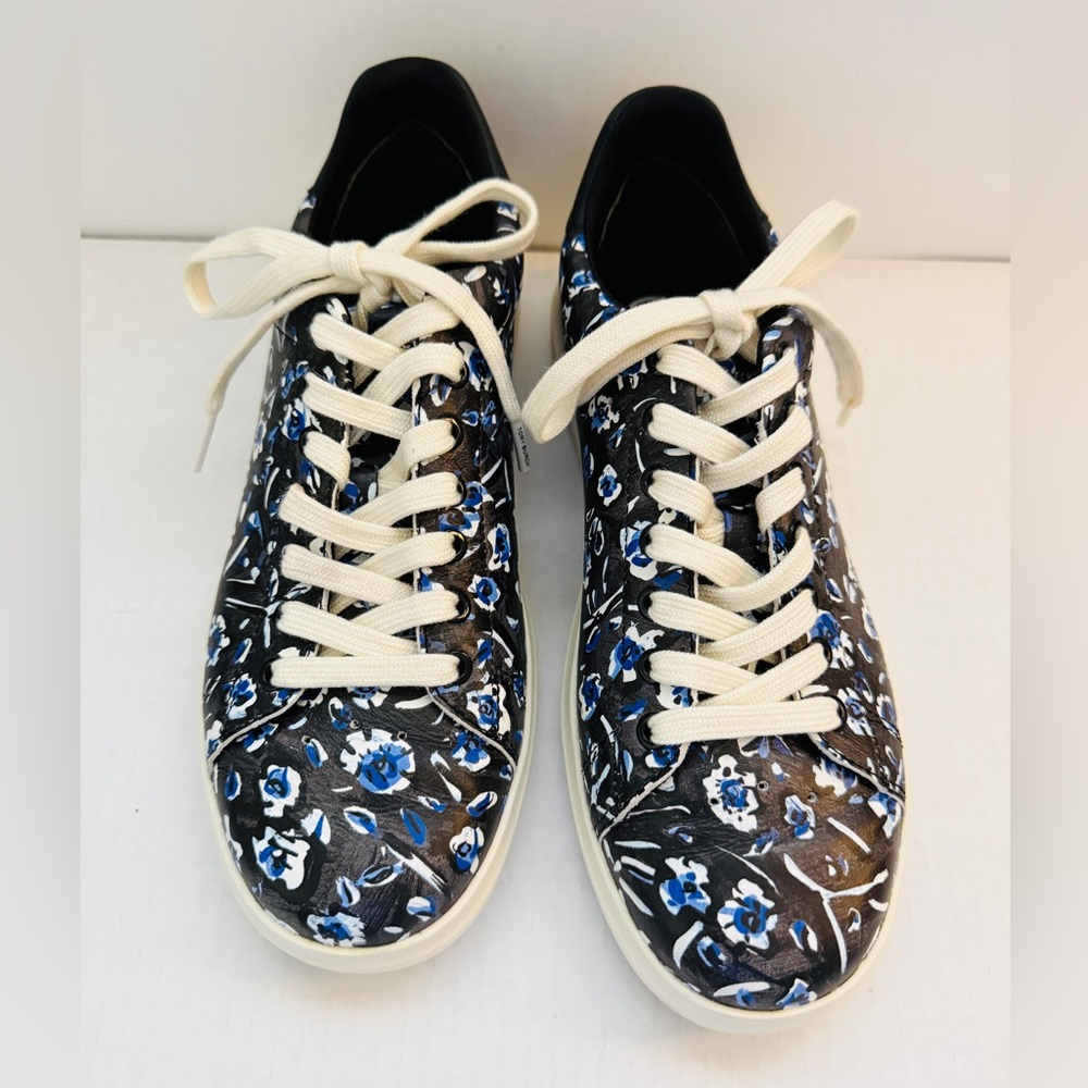 Tory Burch Leather Floral Sneakers